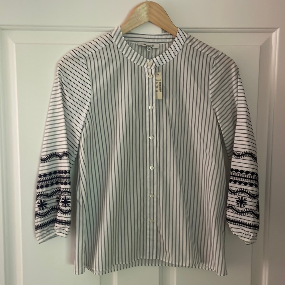 Madewell 3/4 sleeve cotton button down shirt